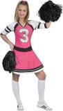 Funny Fashion - Cheerleader Kostuum - Stralende Sandy Cheerleader - Vrouw - Roze - Maat 40-42 - Carnavalskleding - Verkleedkleding