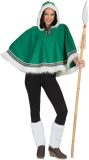 Funny Fashion - Eskimo Kostuum - Eskimo Kimama - Vrouw - Groen - One Size - Carnavalskleding - Verkleedkleding