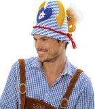 Grappige Beierse Oktoberfest hoed met hoorns, belletje en hart