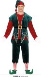 Guirma - Kerst & Oud & Nieuw Kostuum - Leider Van De Elfen Lennard - Man - Rood, Groen - Maat 52-54 - Kerst - Verkleedkleding