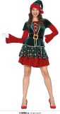 Guirma - Kerst & Oud & Nieuw Kostuum - Luxe Hoofd Elf - Vrouw - Rood, Groen - Maat 38-40 - Kerst - Verkleedkleding
