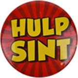 Hulp Sint Button - Rood / Geel - Sinterklaas - Metaal - Ø 6 cm