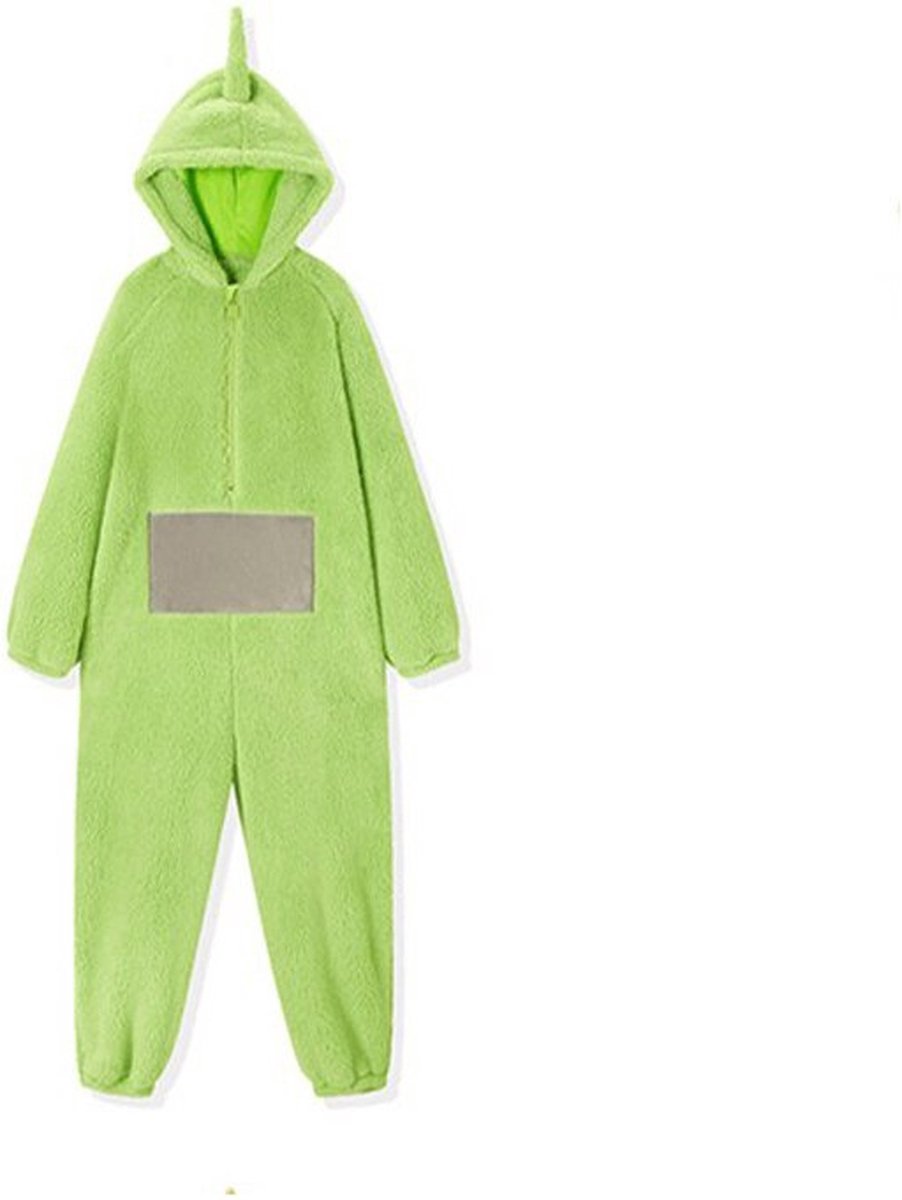 KrijgHonger - Teletubbie Kostuum volwassenen - Groen - S (155-165cm) - Teletubbie Dipsy - Teletubbie pyjama - Carnavalskleding -