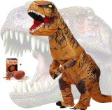 LotaHome - Opblaasbaar Dinosaurus Kostuum - T-rex - Dinosaurus Pak inclusief Ingebouwde Pomp en Dinosaurus Ei - Dinopak - Opblaaspak - Carnaval - Festival - Dino Ei - Volwassenen - XXL - 220cm -