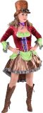 Magic By Freddy's - Steampunk Kostuum - Kleurig Manchester Steampunk - Vrouw - Brons, Rood, Groen - Small - Carnavalskleding - Verkleedkleding