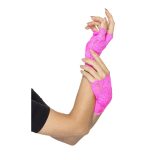 Neon roze verkleed handschoenen zonder vingers
