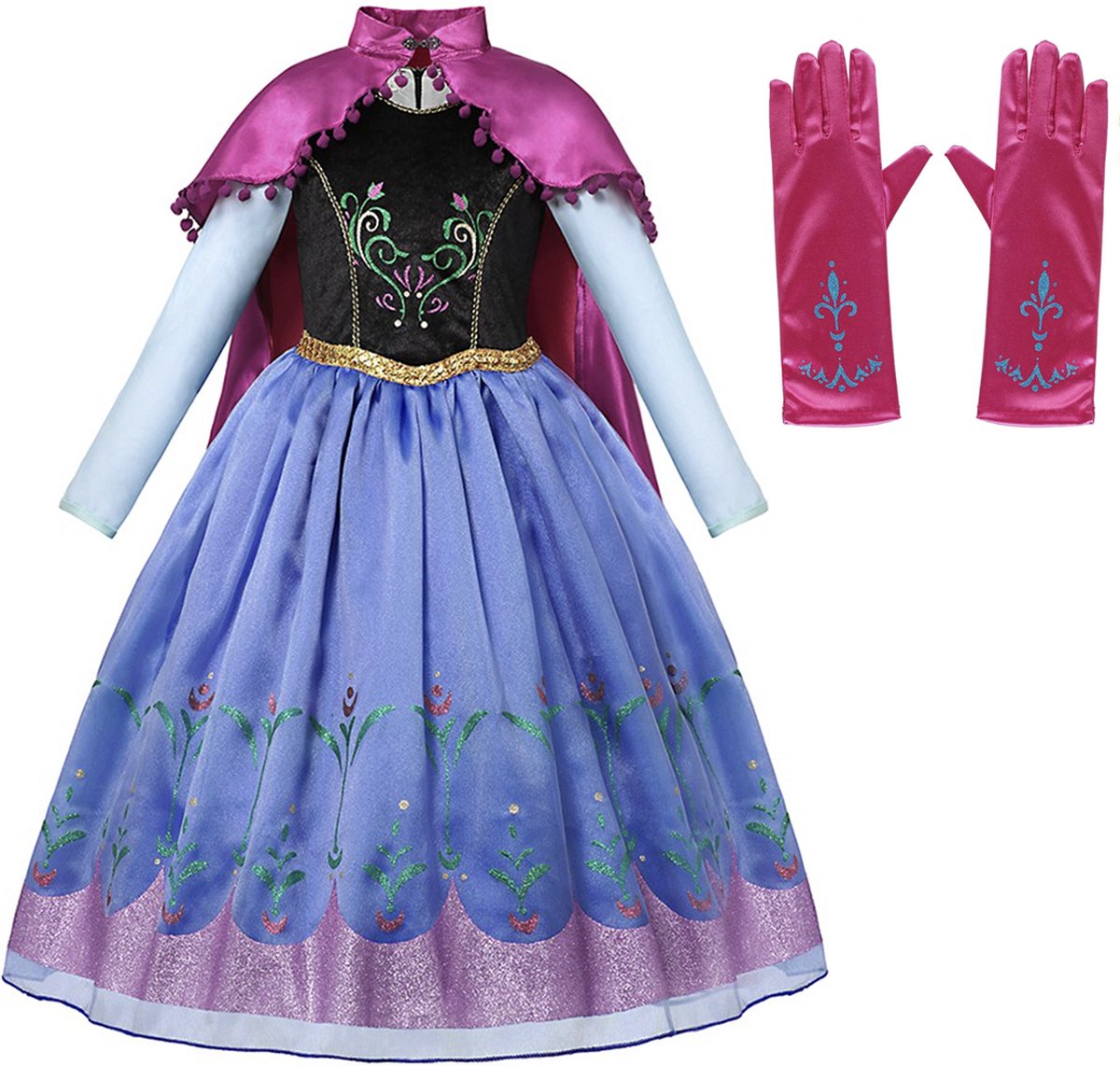 Prinsessenjurk meisje - Prinsessen speelgoed - verkleedkleding meisje - Het Betere Merk - Lange roze cape - Maat 134/140 (140) - Carnavalskleding - Cadeau meisje - Verkleedkleren - Kleed