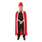 Rode konings cape met hoed One size -