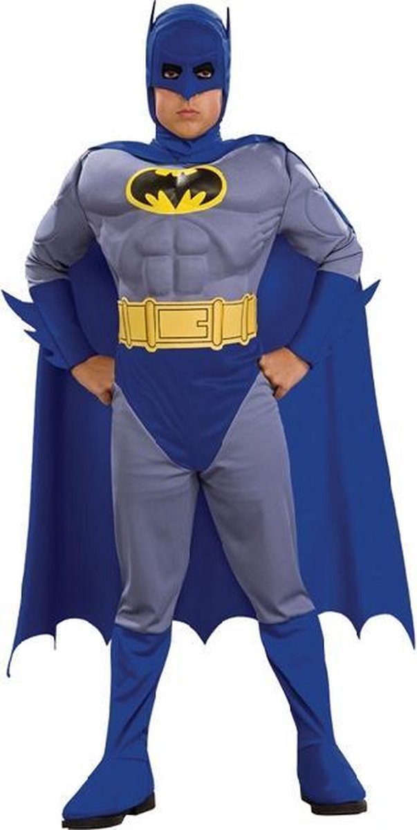 Rubies - Batman & Robin Kostuum - Batman Blauw Past Bij Jou Kind - Jongen - blauw - Maat 116 - Carnavalskleding - Verkleedkleding
