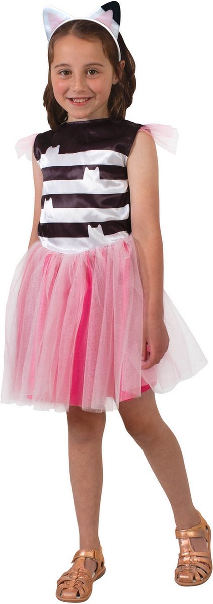 Rubies - Poes & Kat Kostuum - Gabby Cat Ballerina - Meisje - Roze, Zwart / Wit - XXS - Carnavalskleding - Verkleedkleding