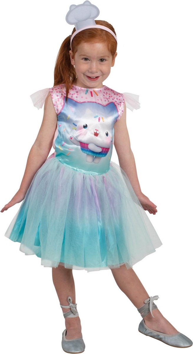 Rubies - Poes & Kat Kostuum - Schattige Cakey Cat - Meisje - Groen - XXS - Carnavalskleding - Verkleedkleding
