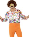 SMIFFY'S - Satijnachtige jaren 60 hippie blouse voor mannen - M
