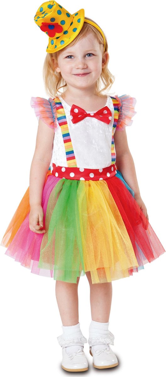 VIVING COSTUMES / JUINSA - Tutu clown kostuum voor meisjes - 86/92 (1-2 jaar) - Kinderkostuums