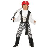 Verkleed piraten outfit voor kinderen maat 110-116 met zwaard One size -