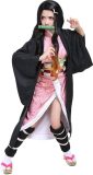 Verkleedkleding - "Demon Slayer: Kamado Nezuko Cosplay Kostuum - Volledige Set met Pruik en Kimono voor Halloween en Carnaval!"