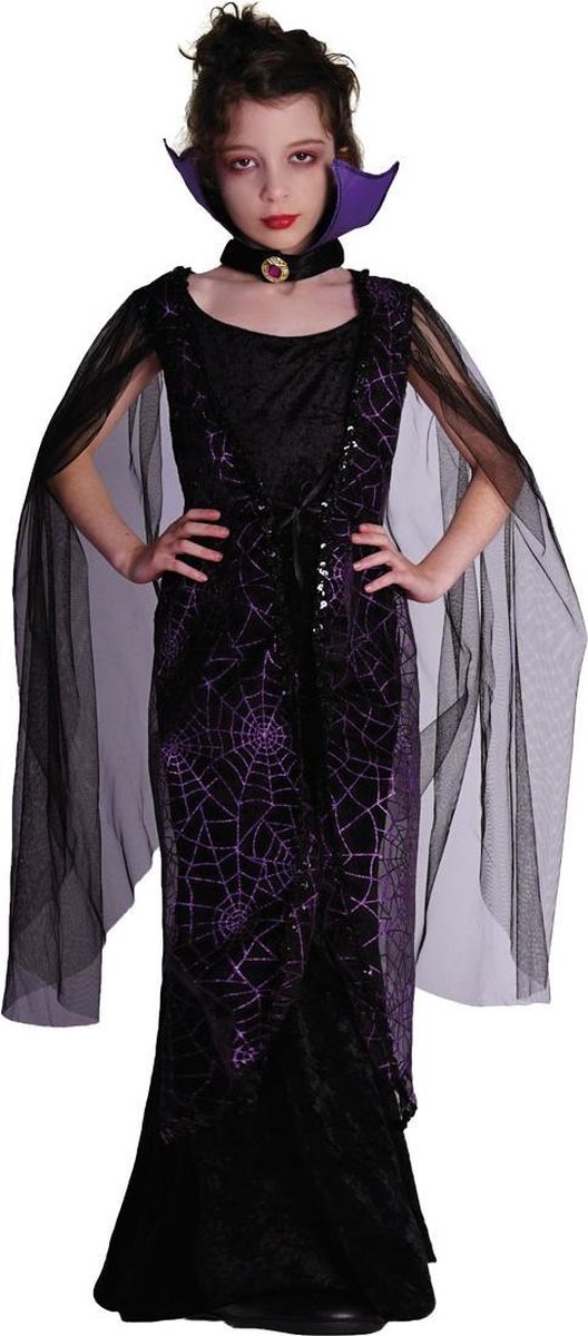 Verkleedkleding - Halloween Vampieren kleedje Violet 5/6 jaar