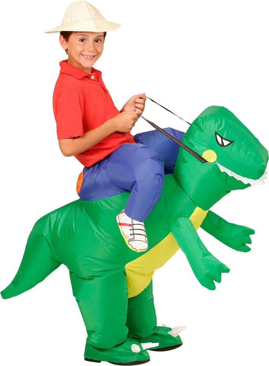WIDMANN - Opblaasbaar dinosaurus kostuum voor kinderen