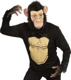 Widmann - Aap & Gorilla & Baviaan & King Kong Kostuum - Grappige Chimpansee - Man - Zwart - Medium / Large - Carnavalskleding - Verkleedkleding
