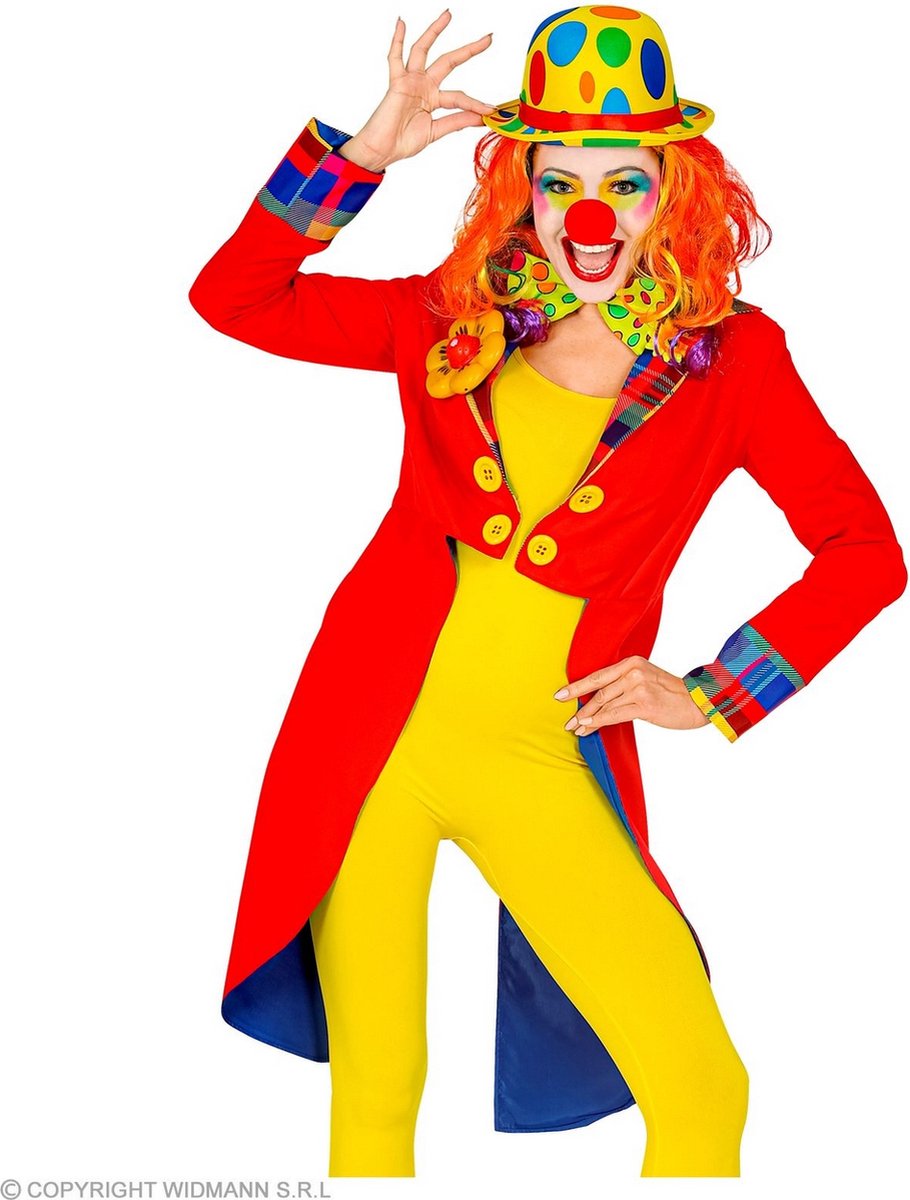 Widmann - Clown & Nar Kostuum - Breek De Circustent Af Clown Slipjas Rood Vrouw - Rood - Large - Carnavalskleding - Verkleedkleding
