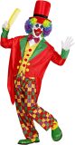 Widmann - Clown & Nar Kostuum - Clown Luxe Multicolour Kostuum Man - Rood, Geel - Small - Carnavalskleding - Verkleedkleding