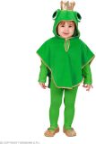 Widmann - De Prinses en de Kikker Kostuum - Jonge Kikkerprins Met Kroon Kind Kostuum - Groen - Maat 110 - Carnavalskleding - Verkleedkleding