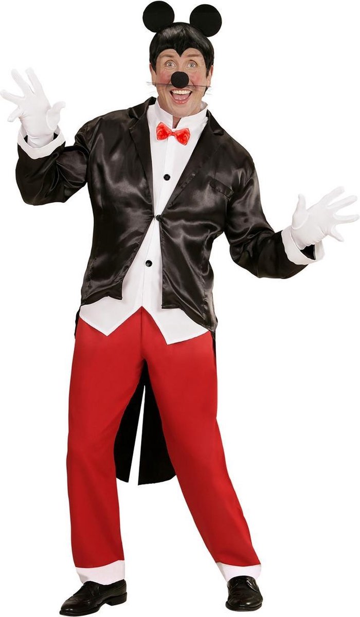 Widmann - Mickey & Minnie Mouse Kostuum - Broek En Pak Mickey Muis Heren Man - Rood, Zwart - Small - Carnavalskleding - Verkleedkleding