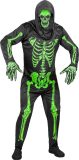 Widmann - Spook & Skelet Kostuum - Gruwelijk Groen Neon Skelet - Man - Groen, Zwart - Extra Small - Halloween - Verkleedkleding