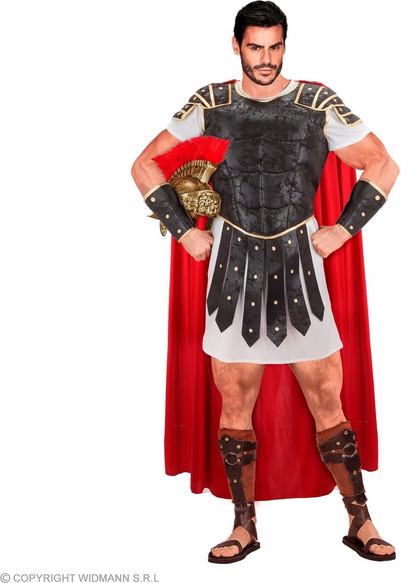 Widmann - Strijder (Oudheid) Kostuum - Romeinse Gladiator Richard Neverlose - Man - Rood, Bruin - Large - Carnavalskleding - Verkleedkleding