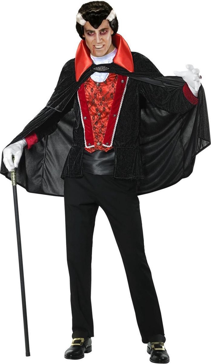 Widmann - Vampier & Dracula Kostuum - Victoriaanse Vampier Gracio - Man - Rood, Zwart - Large - Halloween - Verkleedkleding