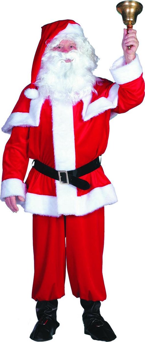 Wilbers & Wilbers - Kerst & Oud & Nieuw Kostuum - Kerstman Hohoho Fluweel Kostuum - Rood - Maat 58 - Kerst - Verkleedkleding