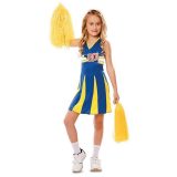 Witbaard Verkleedjurk Cheerleader Meisjes Blauw Maat 122/140