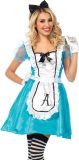 Wonderland - Alice In Wonderland Kostuum - Classic Alice - Vrouw - Blauw, Wit / Beige - Small - Carnavalskleding - Verkleedkleding
