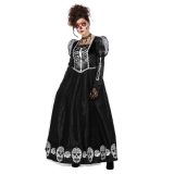 Zwarte day of the dead halloween jurk voor dames 36 (S) -
