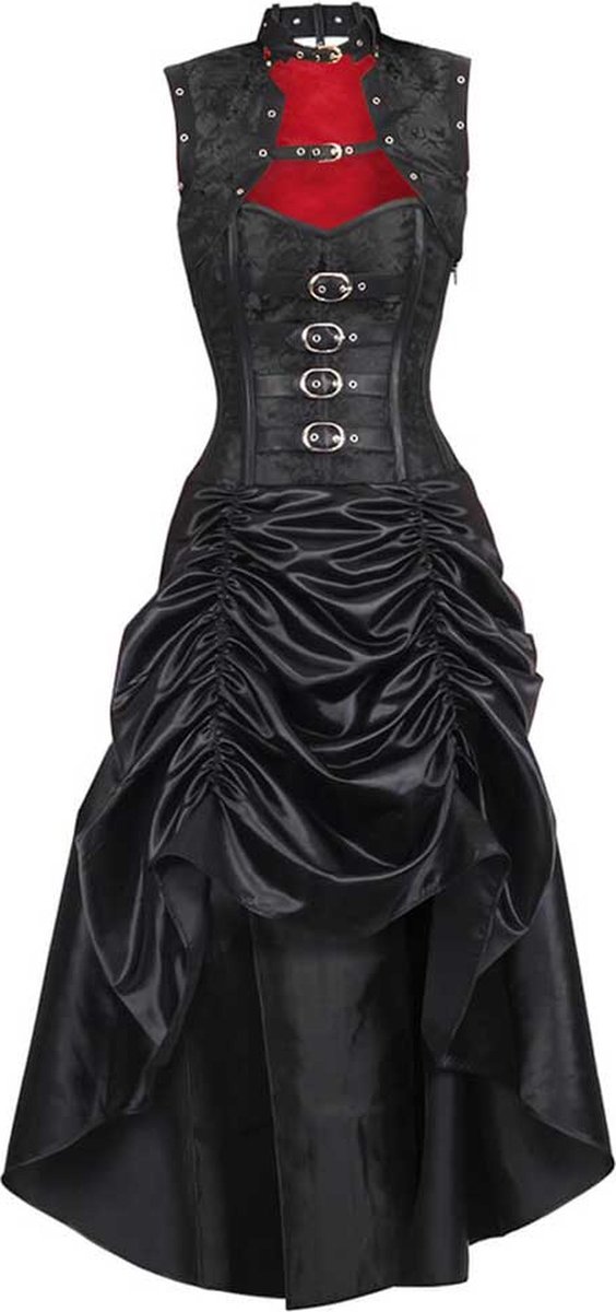 Attitude Corsets - Steampunk Lange korset jurk - XL - Zwart