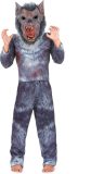 BOLO PARTY - Eng grijs weerwolf kostuum met masker voor kinderen - L 128/140 (10-12 jaar)