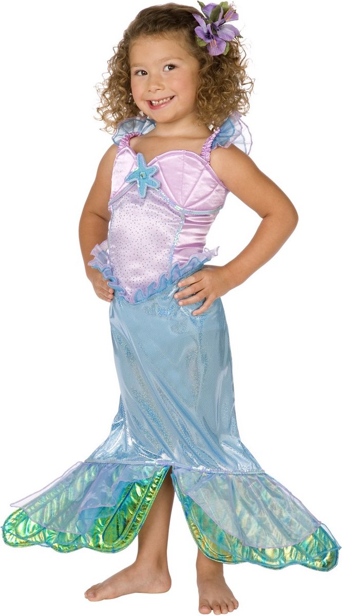 BOLO PARTY - Roze met blauw zeemeermin kostuum voor meisjes - 128 (5-7 jaar)