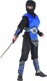 Blauw ninja pak voor jongens - Verkleedkleding - 128/134