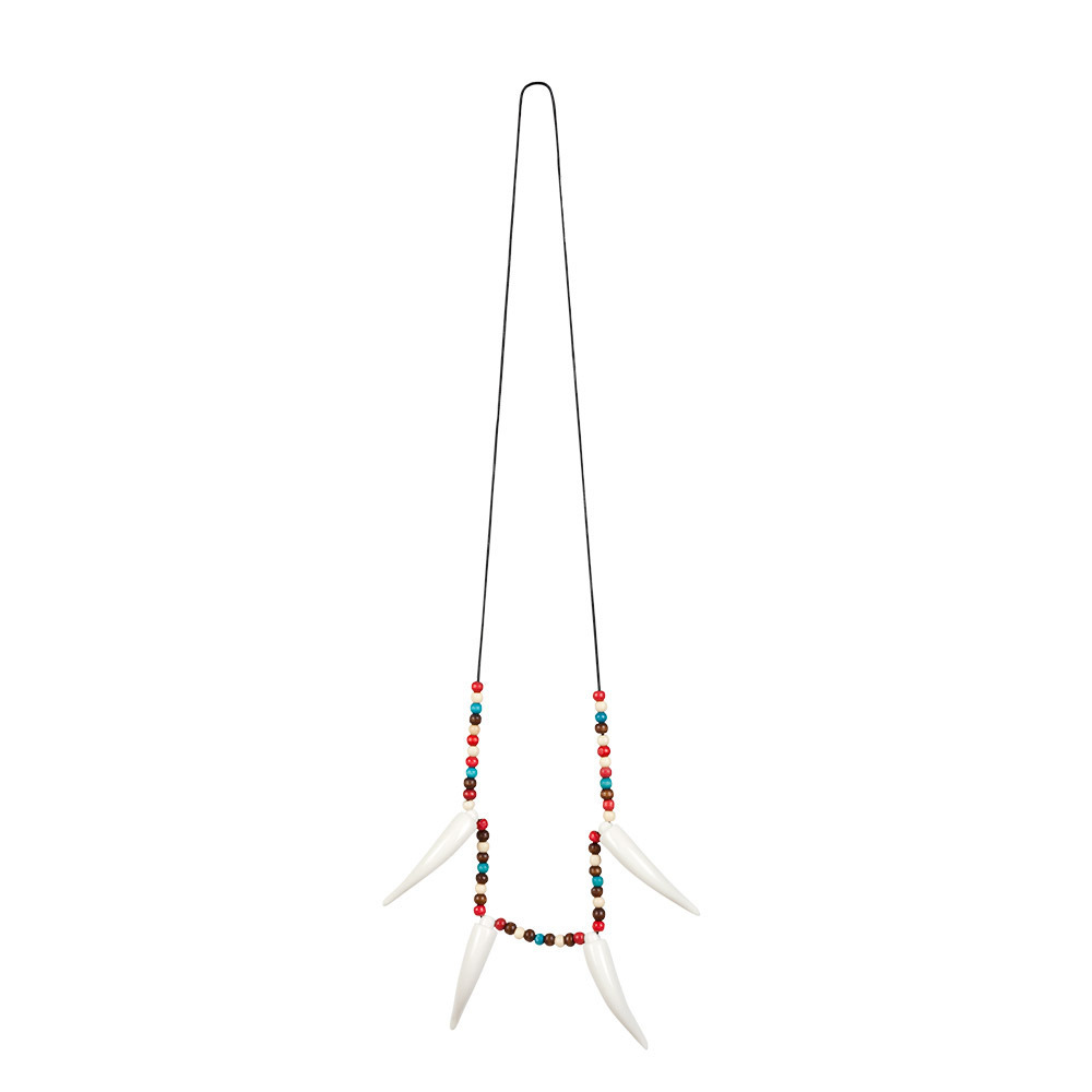 Boland Carnaval/verkleed accessoires Indianen sieraden - kralen/tanden ketting - kunststof -