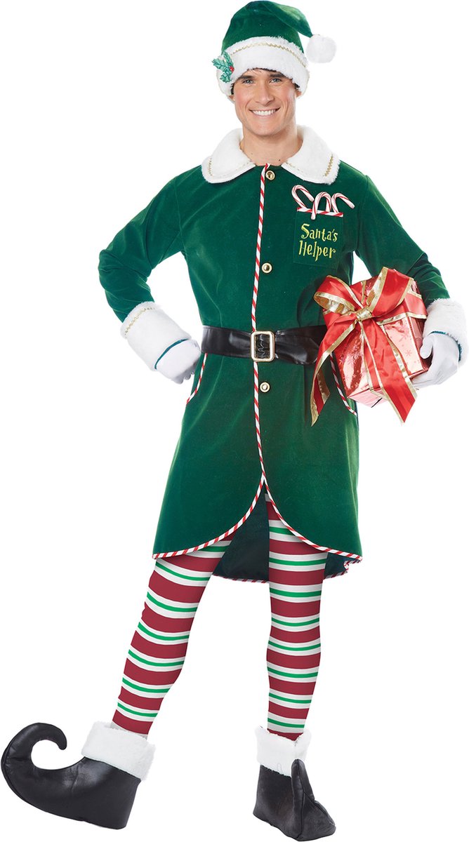 CALIFORNIA COSTUMES - Luxe kerstman-elf vermomming voor mannen - L/XL