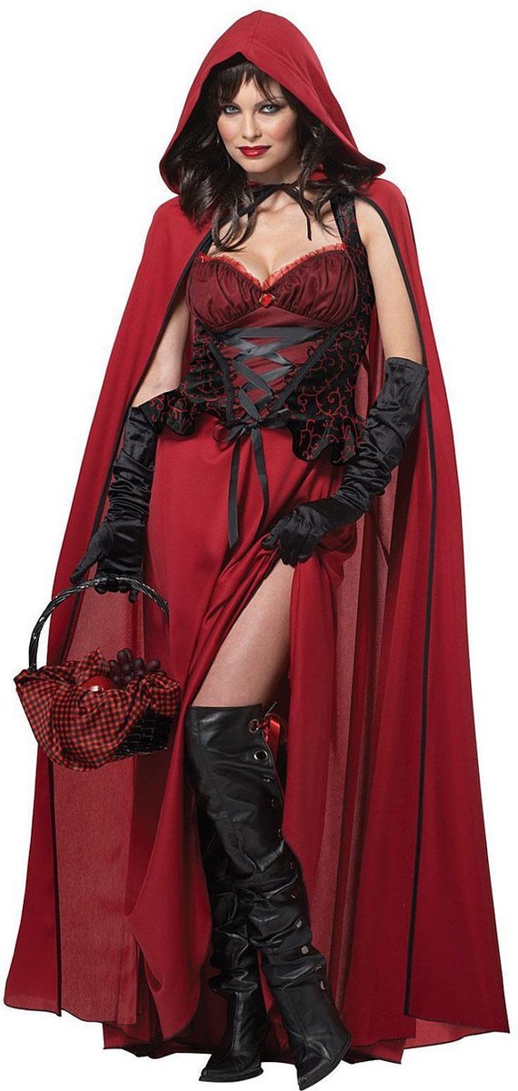 CALIFORNIA COSTUMES - Sexy donker Roodkapje kostuum voor vrouwen - XL (44/46)