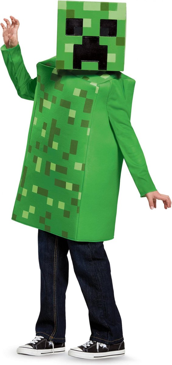 DISGUISE - Klassiek Minecraft Creeper kostuum voor kinderen - 122/134 (7-8 jaar)