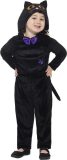 Fluweelachtige zwarte kat outfit voor kinderen - Verkleedkleding