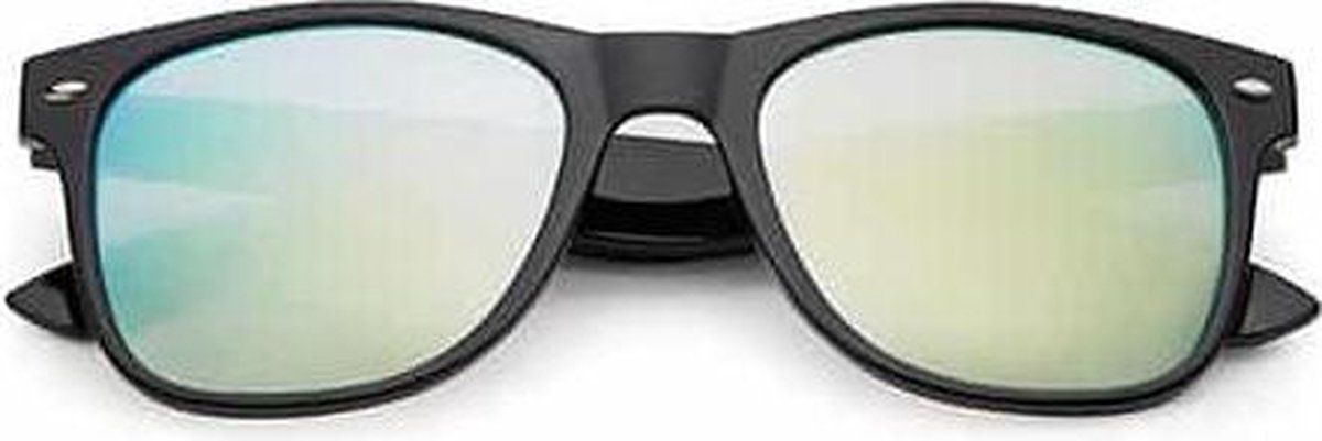 Freaky Glasses® - spacebril spiegel goud-zilver - festival bril - dames en heren - zwart