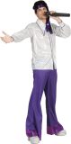 Funny Fashion - Jaren 80 & 90 Kostuum - Jaren 70 Sammy Shirt Man - Wit / Beige - Maat 56-58 - Carnavalskleding - Verkleedkleding