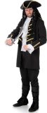 Karnival Costumes Piratenkostuum voor Mannen Piratenpak Carnavalskleding Heren Carnaval - Polyester - Zwart/Goud - Maat L - 3-Delig Jas/Hoed met Pruik/Laarscovers