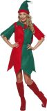Kerst elf kostuum rood/groen voor dames 40/42