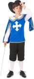 LUCIDA - Blauw musketierskostuum met hoed voor jongens - M 122/128 (7-9 jaar)