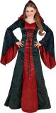 LUCIDA - Gothic kostuum met capuchon, rood en zwart, dames - M