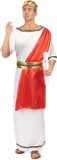 LUCIDA - Klassiek wit met rood Romeinse keizer toga kostuum voor mannen - M