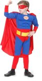 LUCIDA - Rood met blauw superhelden kostuum voor jongens - L 128/140 (10-12 jaar)